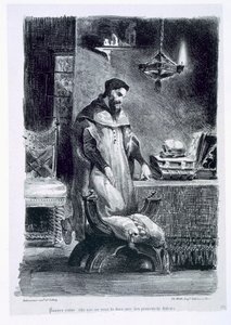 Faust nel suo studio, da Faust di Goethe, 1828, (illustrazione)